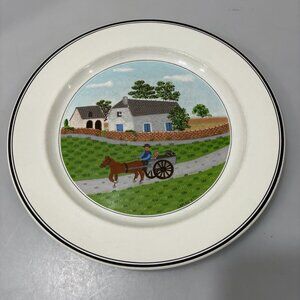 Villeroy & Boch Design Naif Porcelain Going to Market Dinner Plate 10.25"